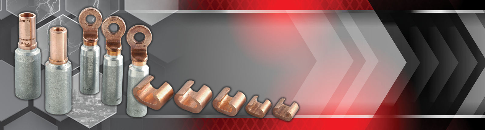 C Shaped copper<br> Connectors & Bi-metalic<br>lugs and ferrules