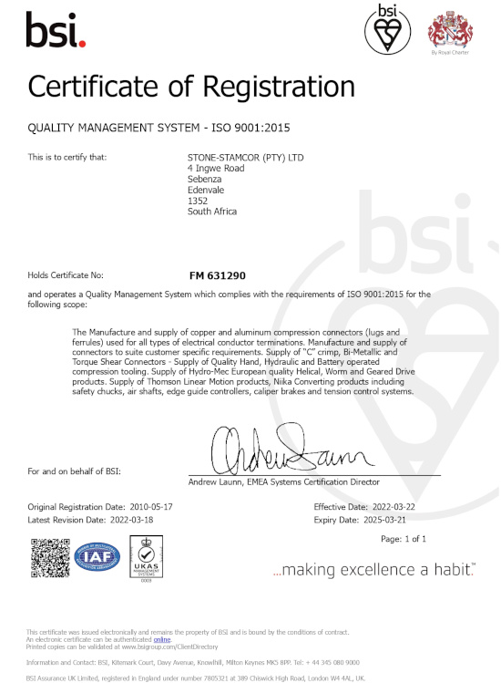 ISO Certificate